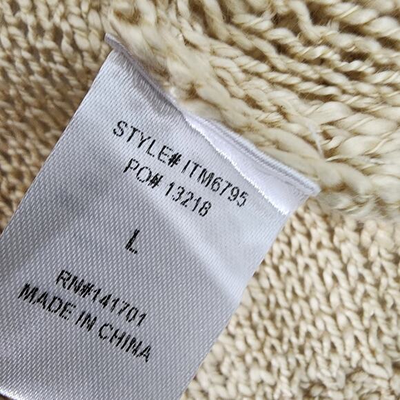 143 Story By Lineup Sweater Womens Large Fringe Tasseled Open Knit Boho Pullover - Picture 8 of 9